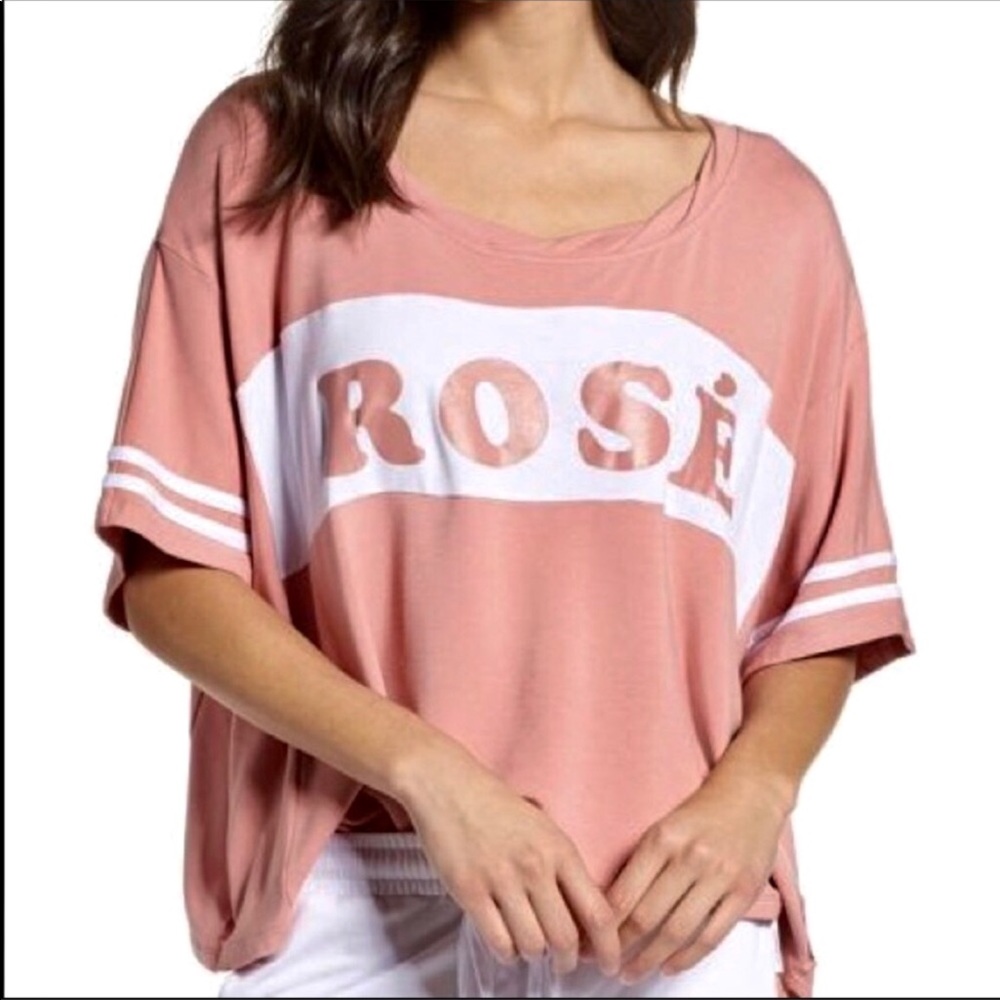 NWT Laundry Room wine lover graphic oversize tee S